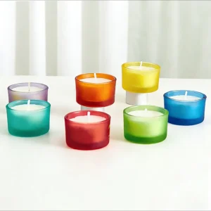 barevné skleněné dózy na svíčky o objemu 35 ml