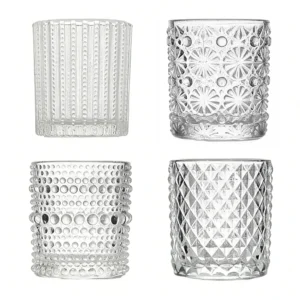 contenitori per candele in vetro goffrato