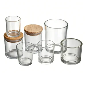 glass empty candle jars with lids