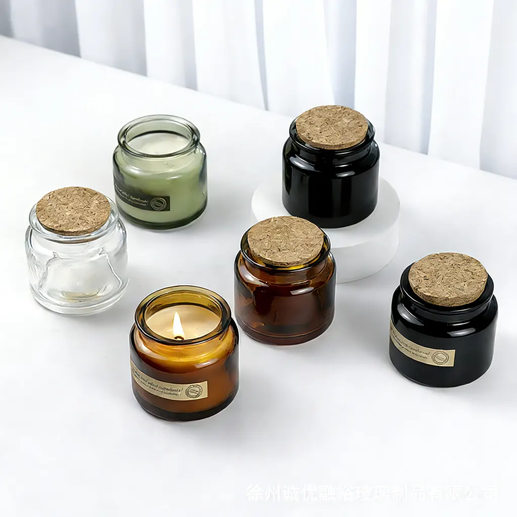 skleněné nádoby s korkovými víčky