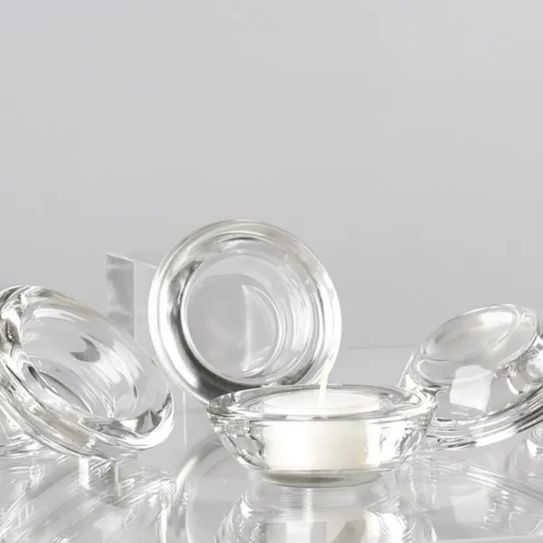 round glass candle holder