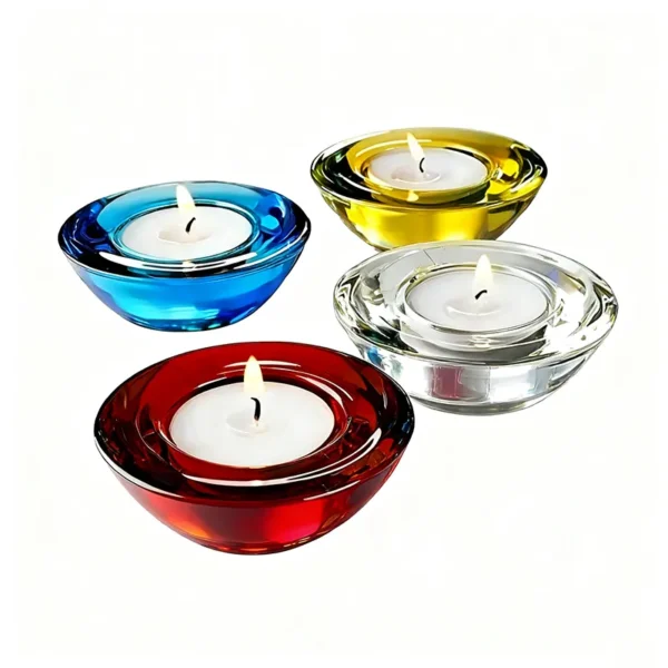 round glass candle holder