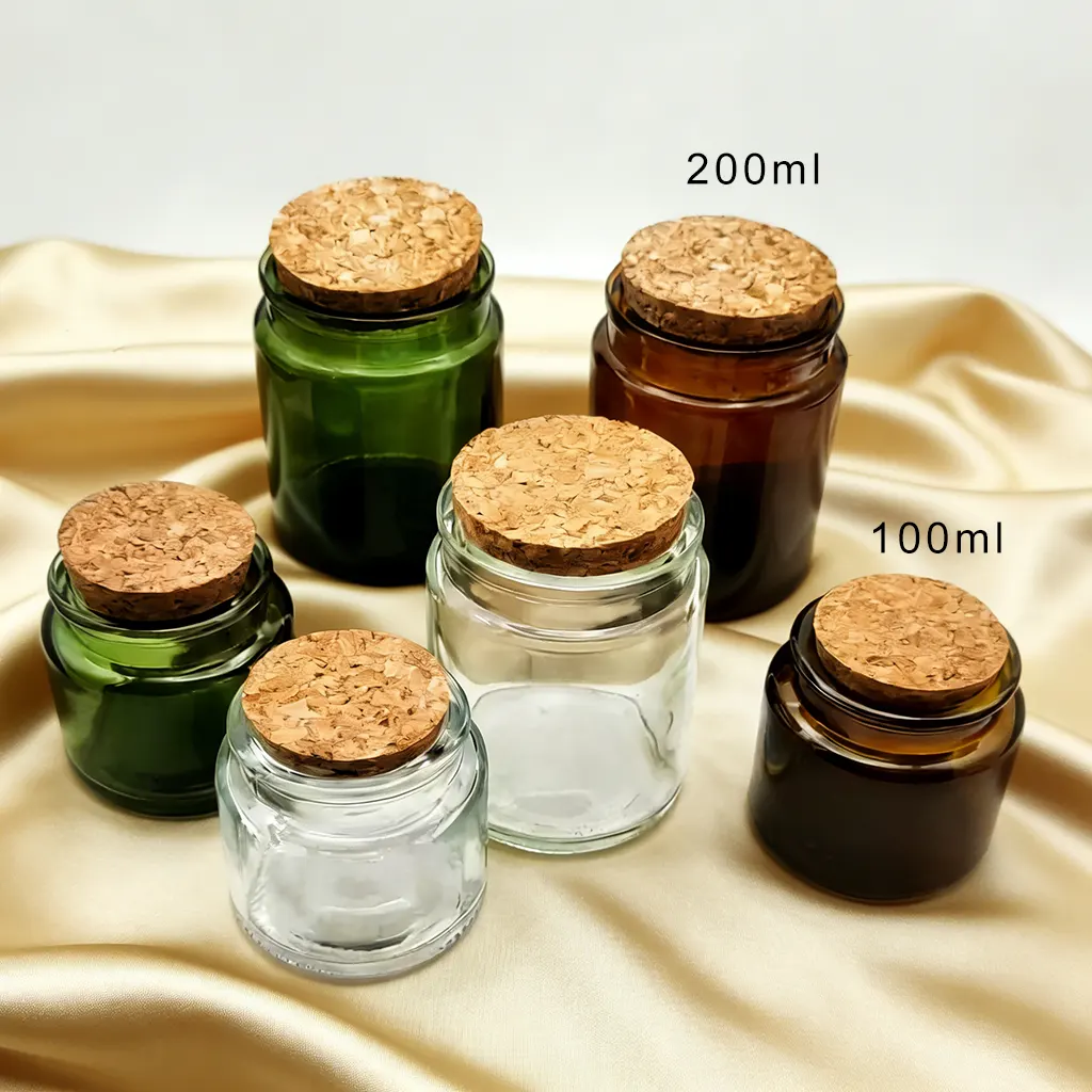 velikosti skleněných nádob s korkovými víčky