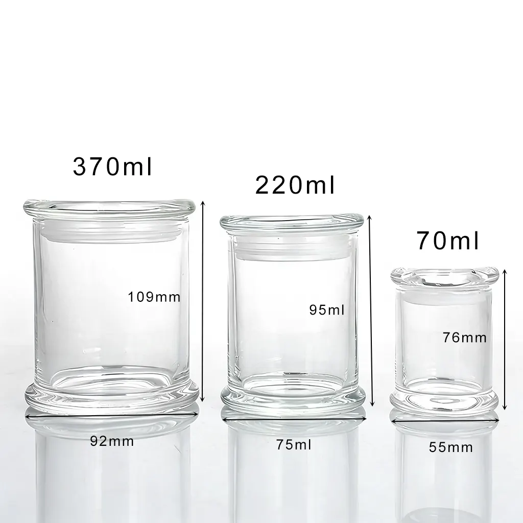 tamanhos de potes de vela exclusivos com tampas