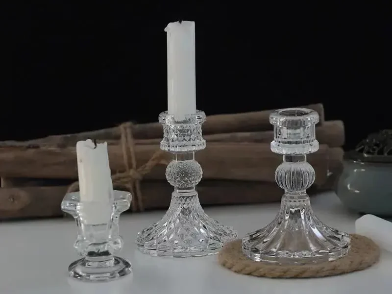tall glass candle holders