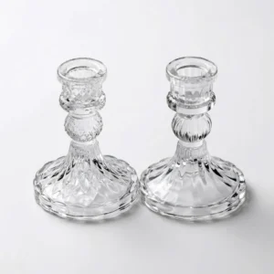 castiçais de vidro lapidado vintage