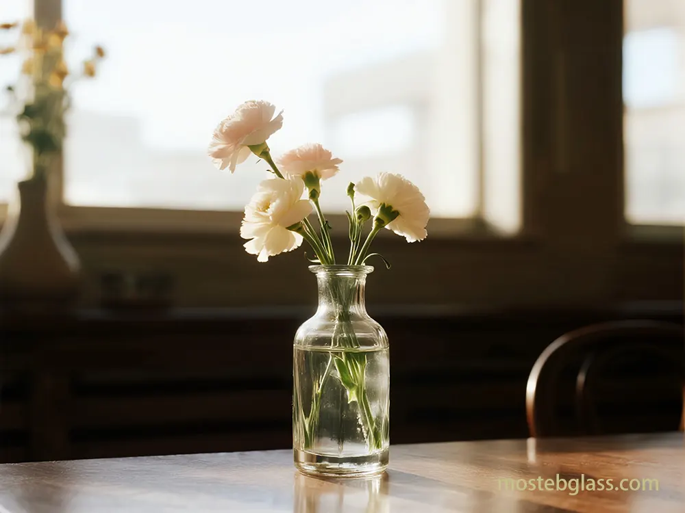 ornamento in vetro trasparente