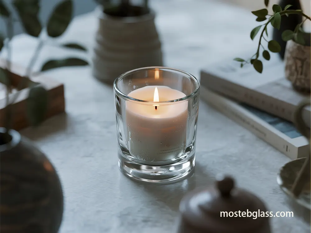 ornamento in vetro trasparente