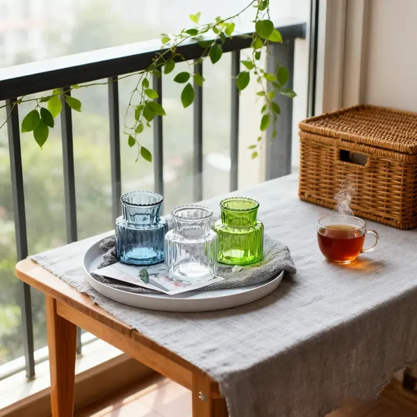 green vase