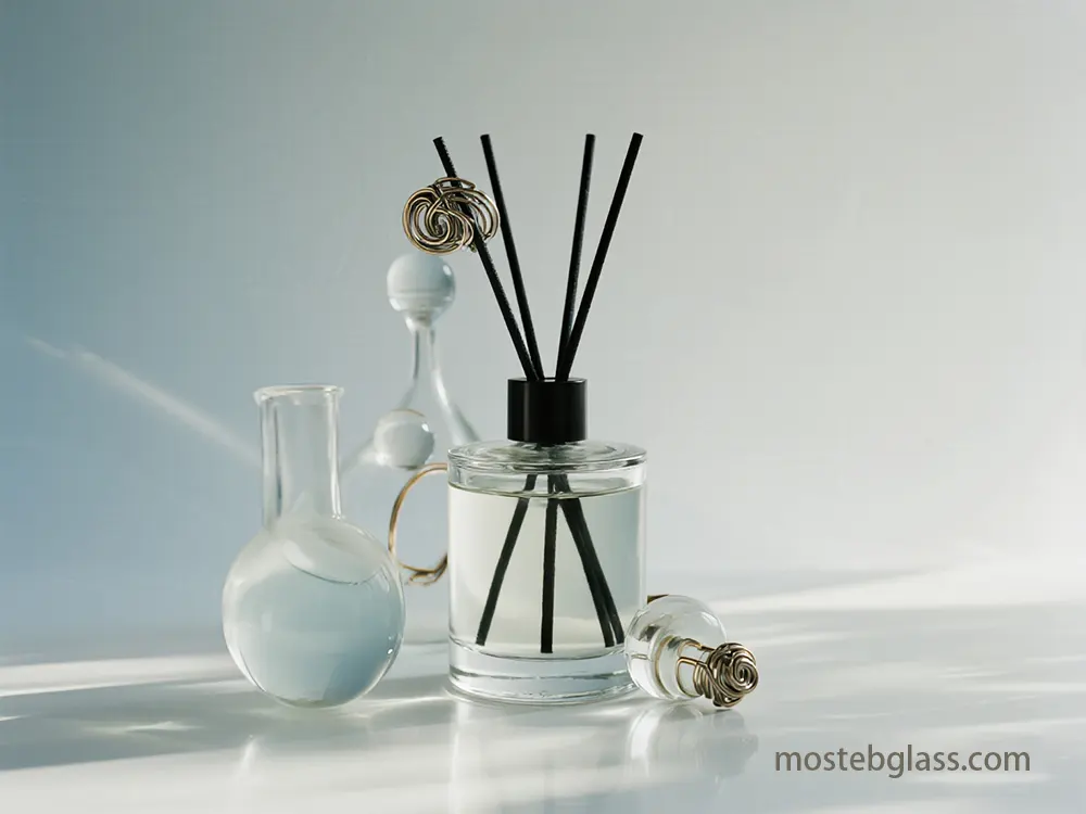 large glass diffuser bottles