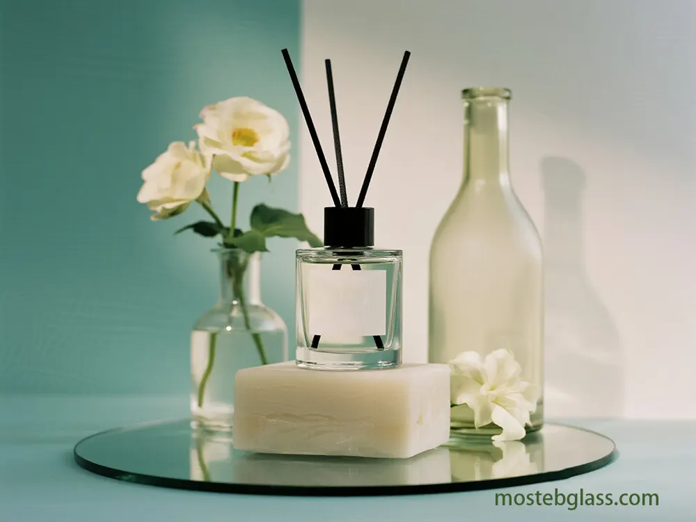large glass diffuser bottles