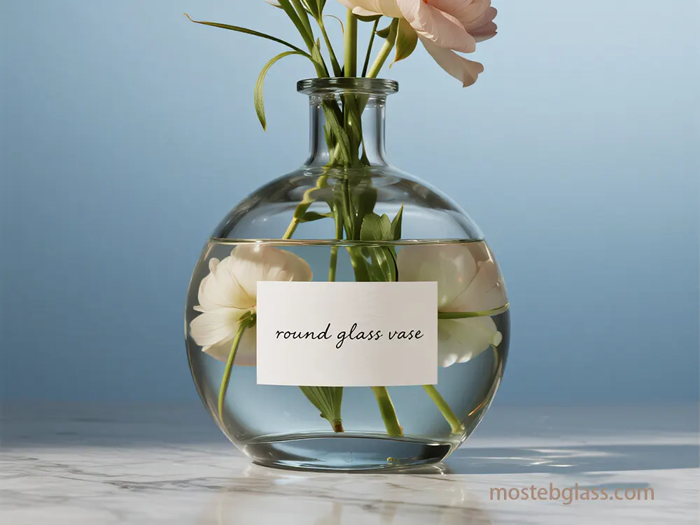 round glass vase