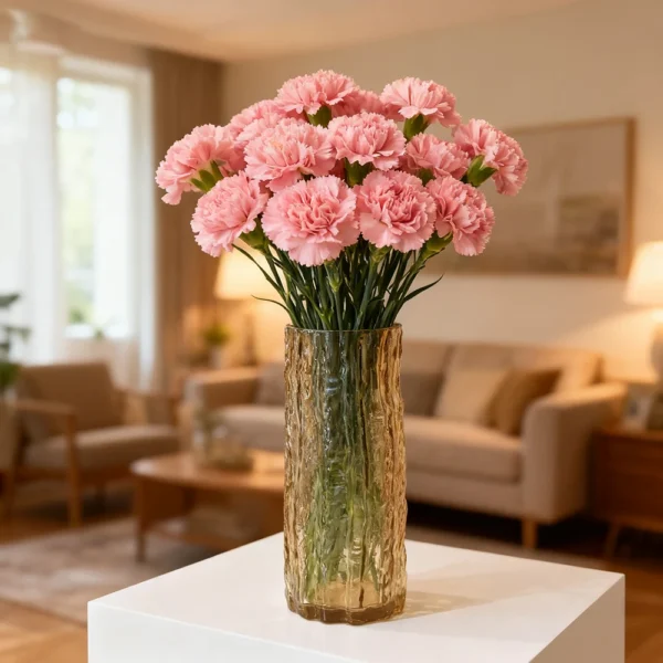 transparent glass vase