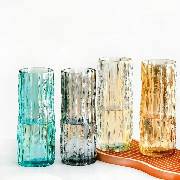 transparent glass vase