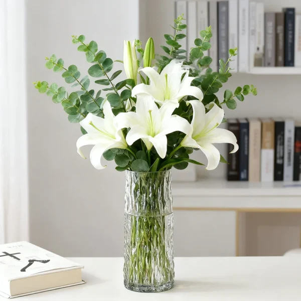 transparent glass vase