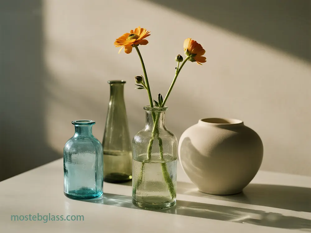 vases à bourgeons en verre vintage