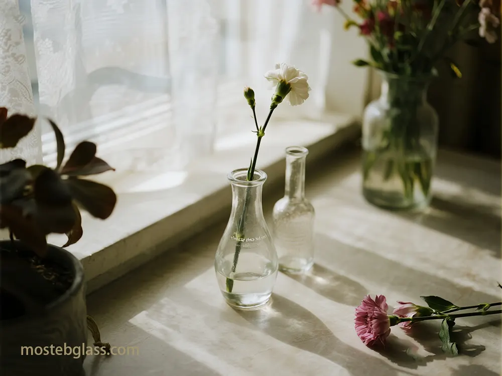 vases à bourgeons en verre vintage