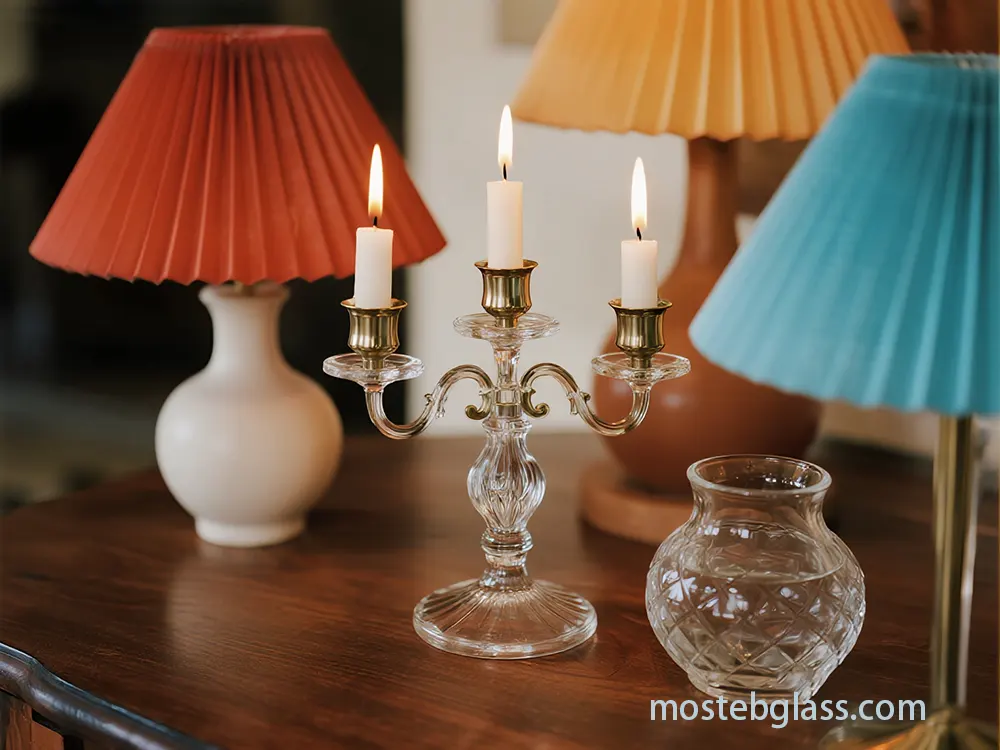 vintage glass candle holders