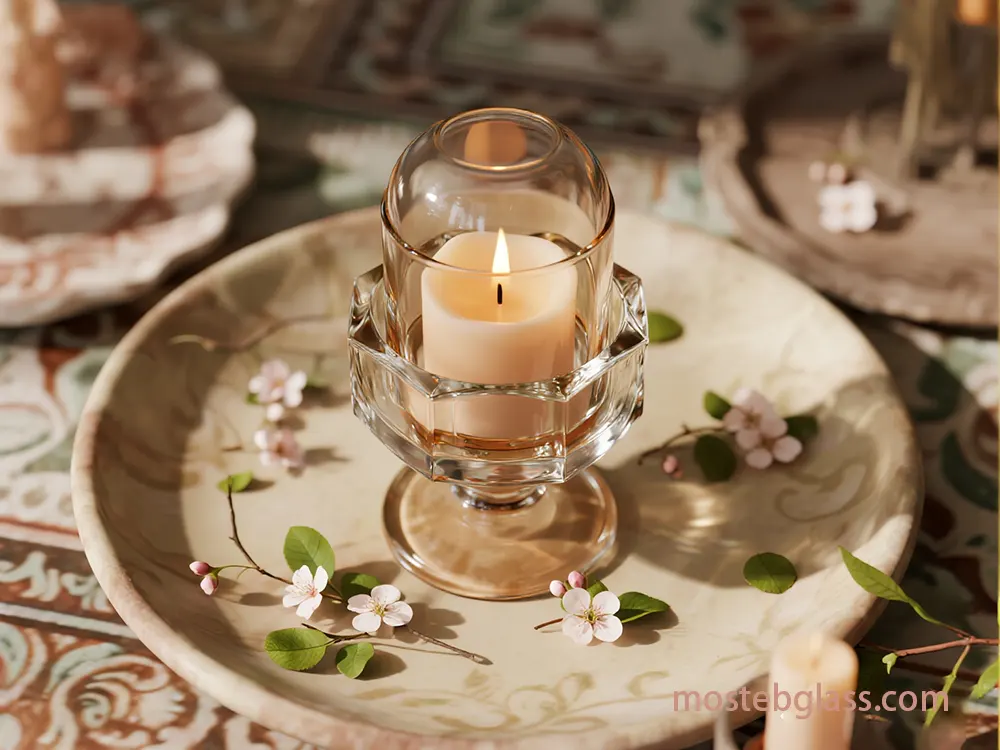 vintage glass candle holders