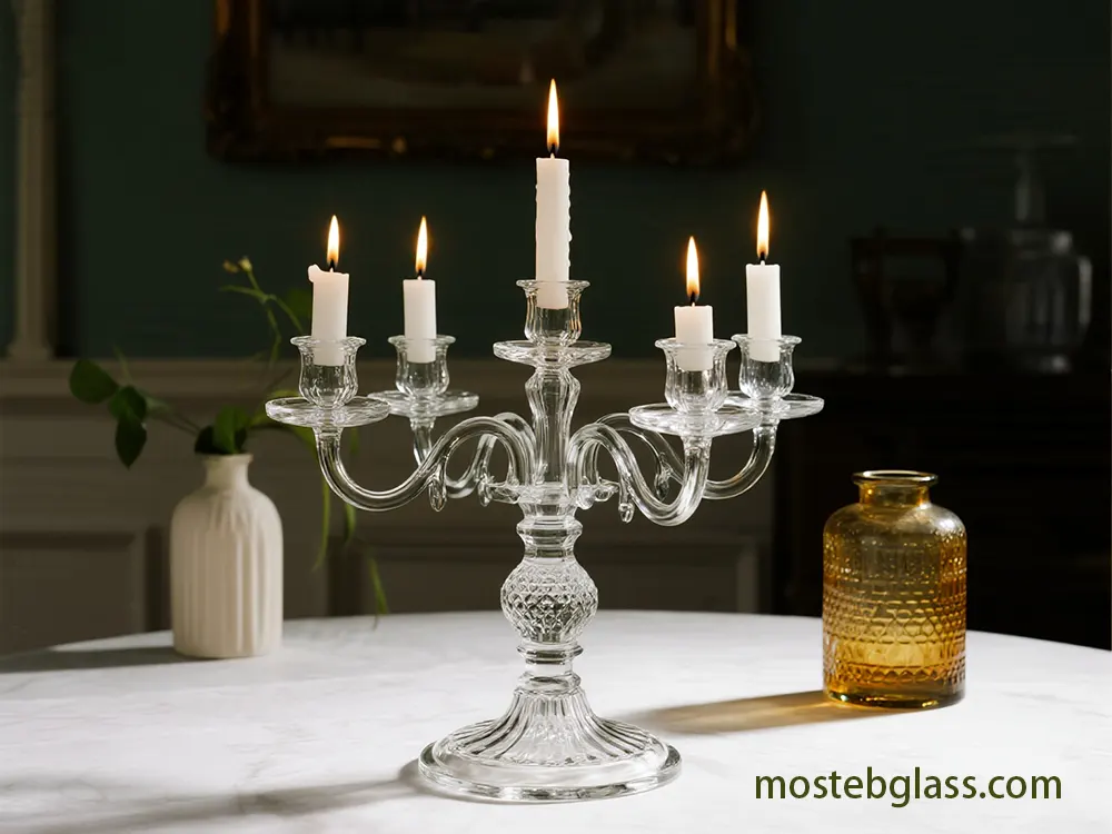 vintage glass candle holders