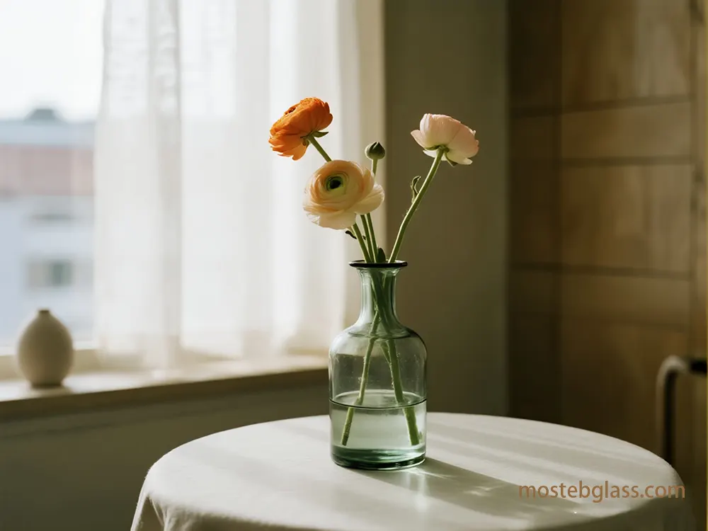 vintage etched glass vase