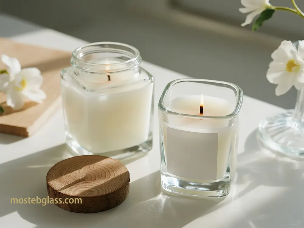 glass candle jars import