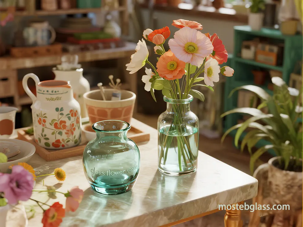 glass flower vase china