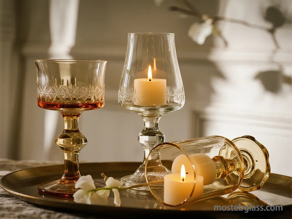 glass candle holders import