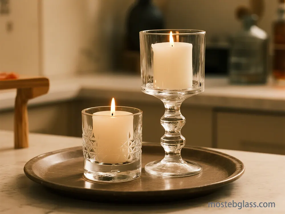 glass candle holders import