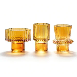 Dual-use glass candle holders