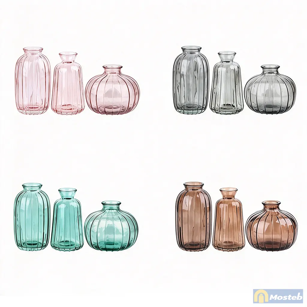 Glass Flower Vase Set of 3 – Small Glass Vases in Bulk