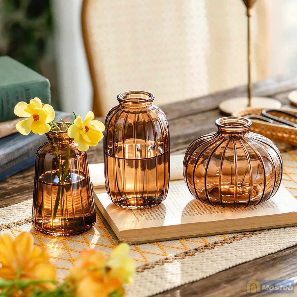 Glass Flower Vase Set of 3